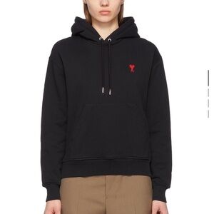 Ami Paris Black and Red Sweatshirt Hoodie